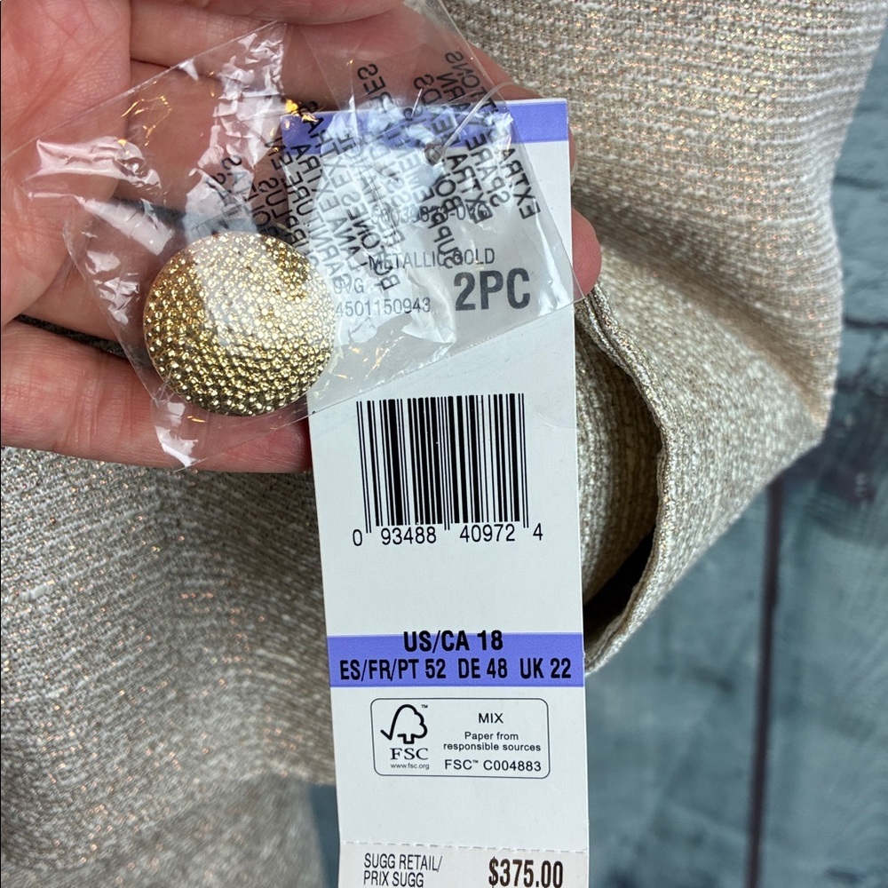 Albert Nipon NWT 2-Piece Skirt Suit Plus Sz 18 Cr… - image 2